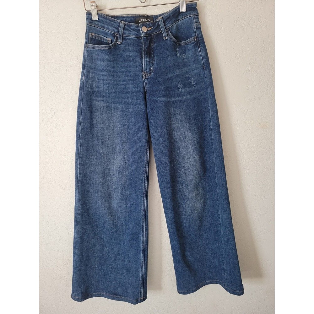 Oneso Jeans Women's Size 26  Mid Rise Wide Leg Stretch Denim